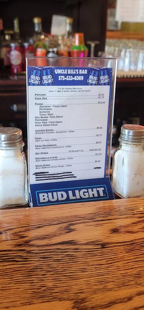 Uncle Bill's Bar Menu image 3
